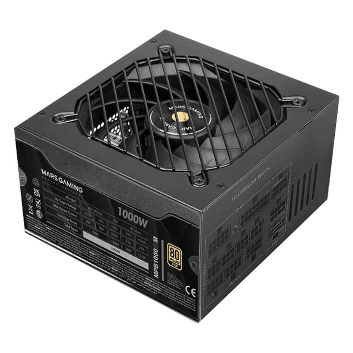 MARS GAMING Fuente Alimen.1000W Atx3.1 FullMod Psu 1
