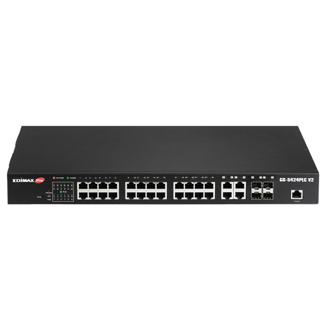 Edimax PRO GS-5424PLC V2 Switch 24xGB PoE+ 4xSFP 1