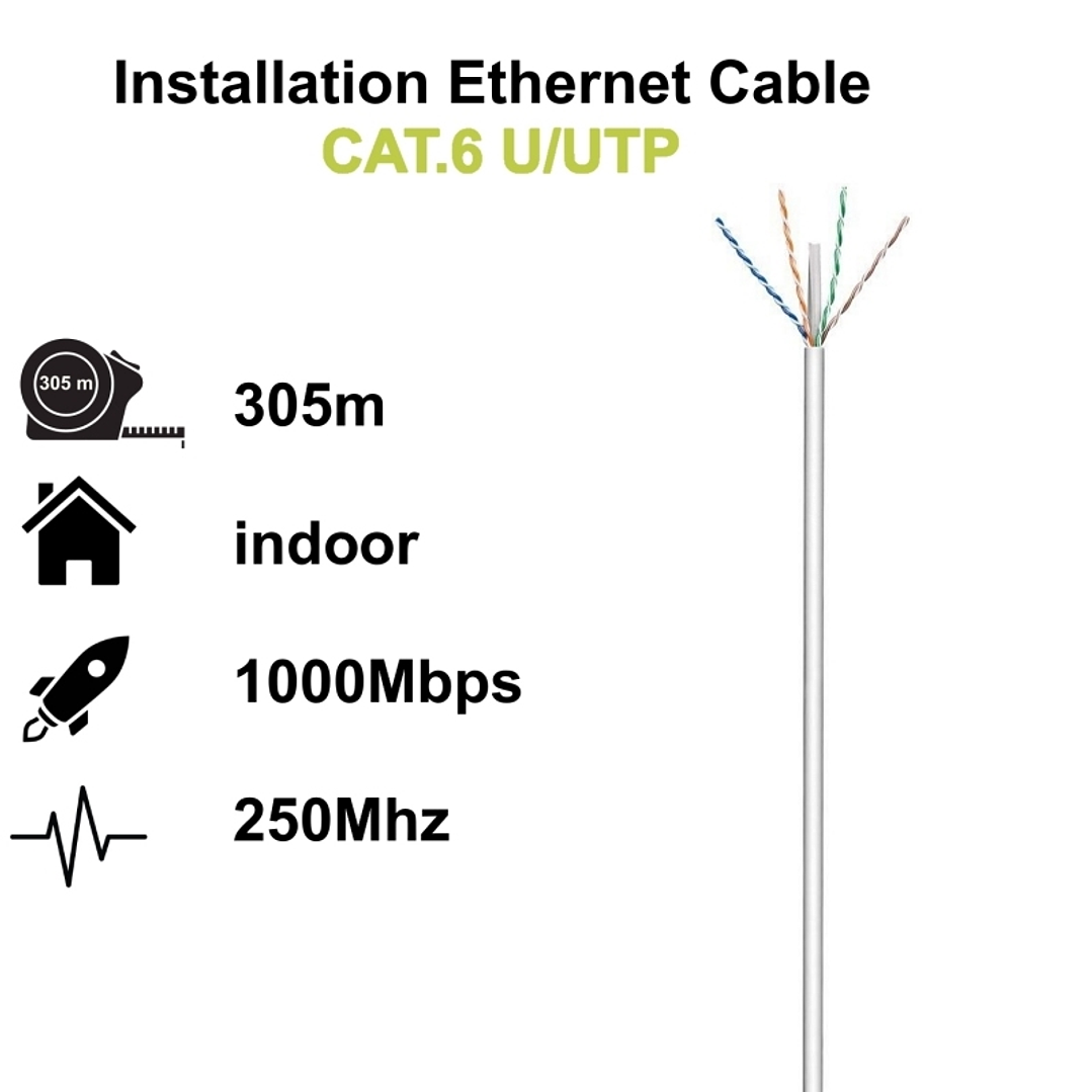Ewent Bobina cable red Cat. 6 U/UTP, PVC, 305mt 1