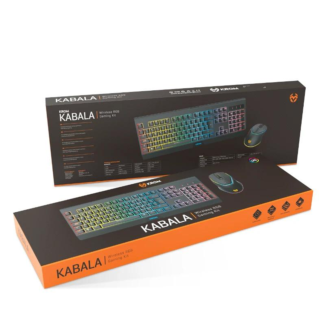 KROM KABALA  | Kit Teclado y Ratón Wireless RGB SP 4