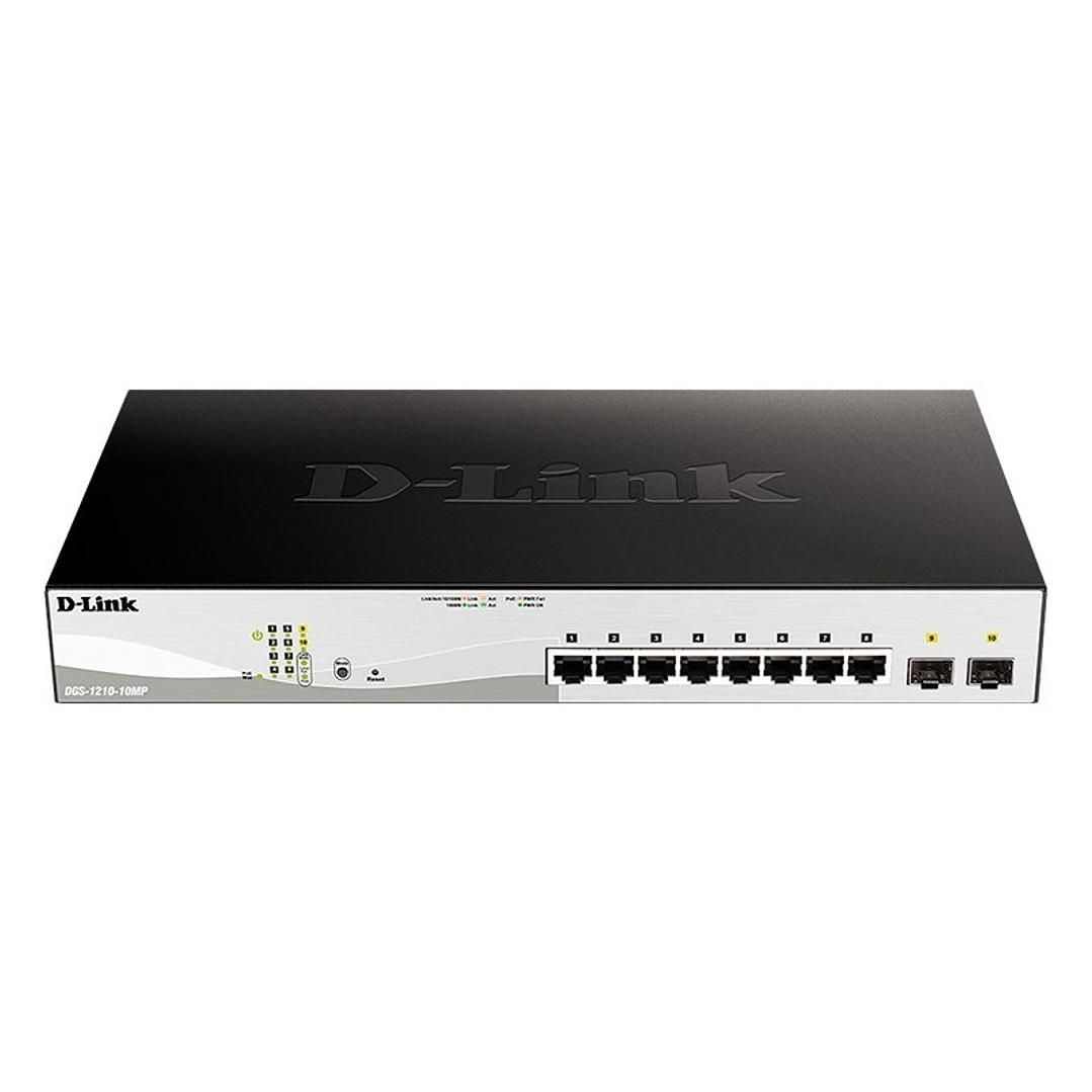D-Link DGS-1210-10MP/E Switch 10Gb PoE+ 2xSFP 130W 1