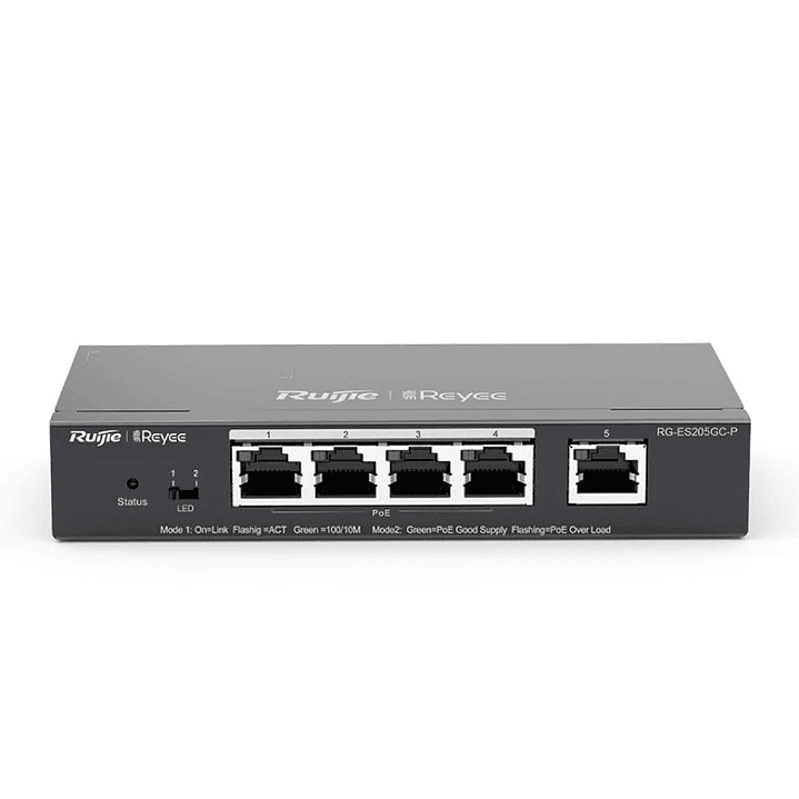 Reyee Switch 5xGb RJ45 (4 PoE/POE+) 54W Steel 1