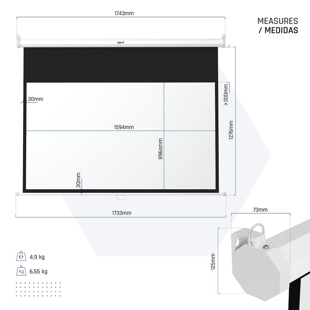 iggual Pantalla manual 16:9 72