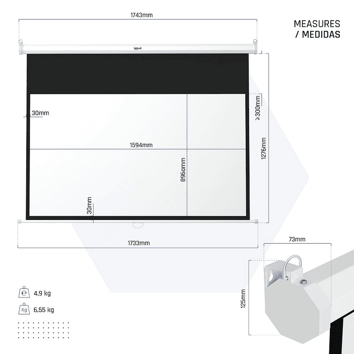 iggual Pantalla manual 16:9 72