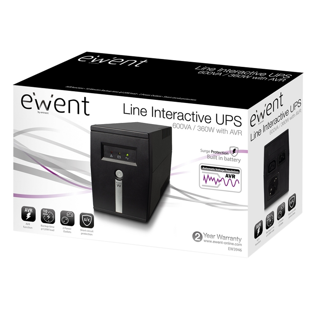 EWENT SAI EW3946 UPS 600VA Line Interactive 4
