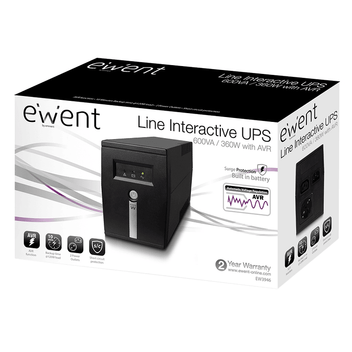 EWENT SAI EW3946 UPS 600VA Line Interactive 4