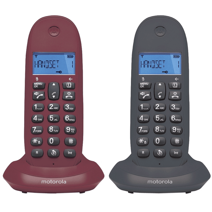 MOTOROLA C1002 LB+ Telefono DECT DUO Gris-Granate 1