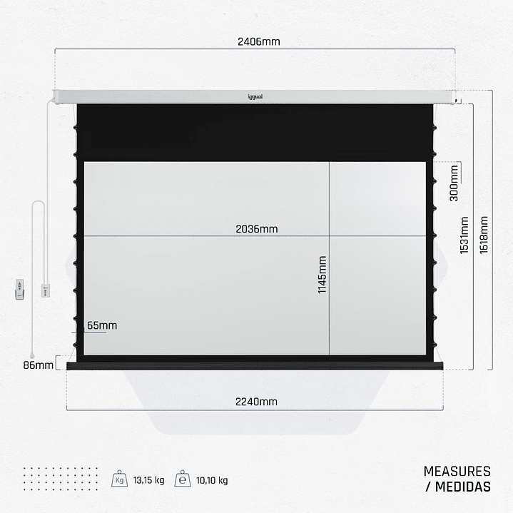 iggual Pantalla eléc tensionada 16:9 92