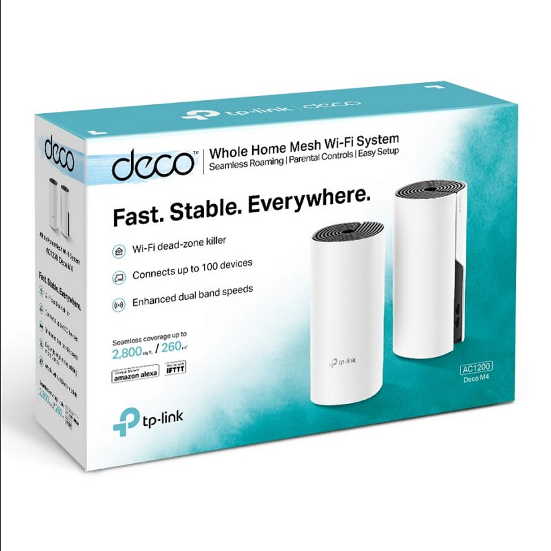 TP-Link Deco M4(2-Pack) AP AC1200 WiFi Mesh 2xGbE 3