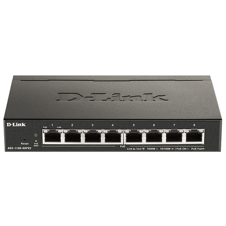 D-Link DGS-1100-08PV2/E 8xGb PoE Switch (64W) 1