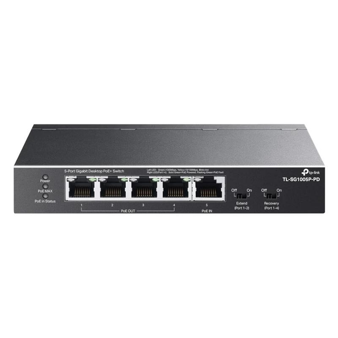 TP-Link TL-SG1005P-PD Switch 1xPoE++ In 4xPoE+ Out 1