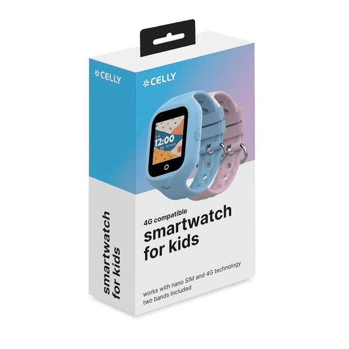 Celly Smartwatch Kids 4G 2 Correas Azul y Rosa 3