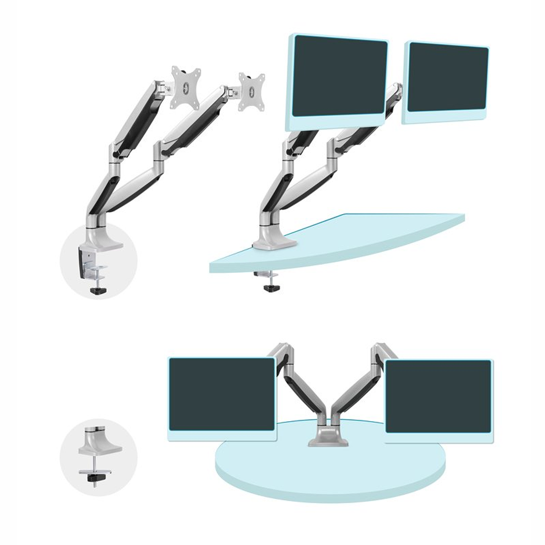 Tooq DB3132TNR-S Soporte Mesa incl/gir 2brz 13-32