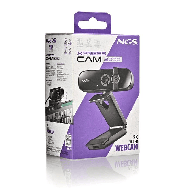 NGS Webcam PC full 2K (2560X1440) Usb 2.0 4