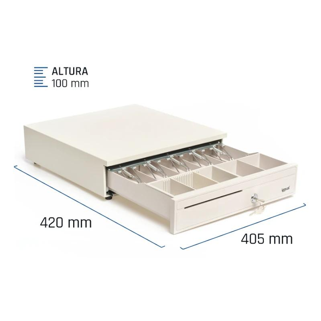 iggual Cajón portamonedas IRON-30W 42cm 5+5 blanco 2