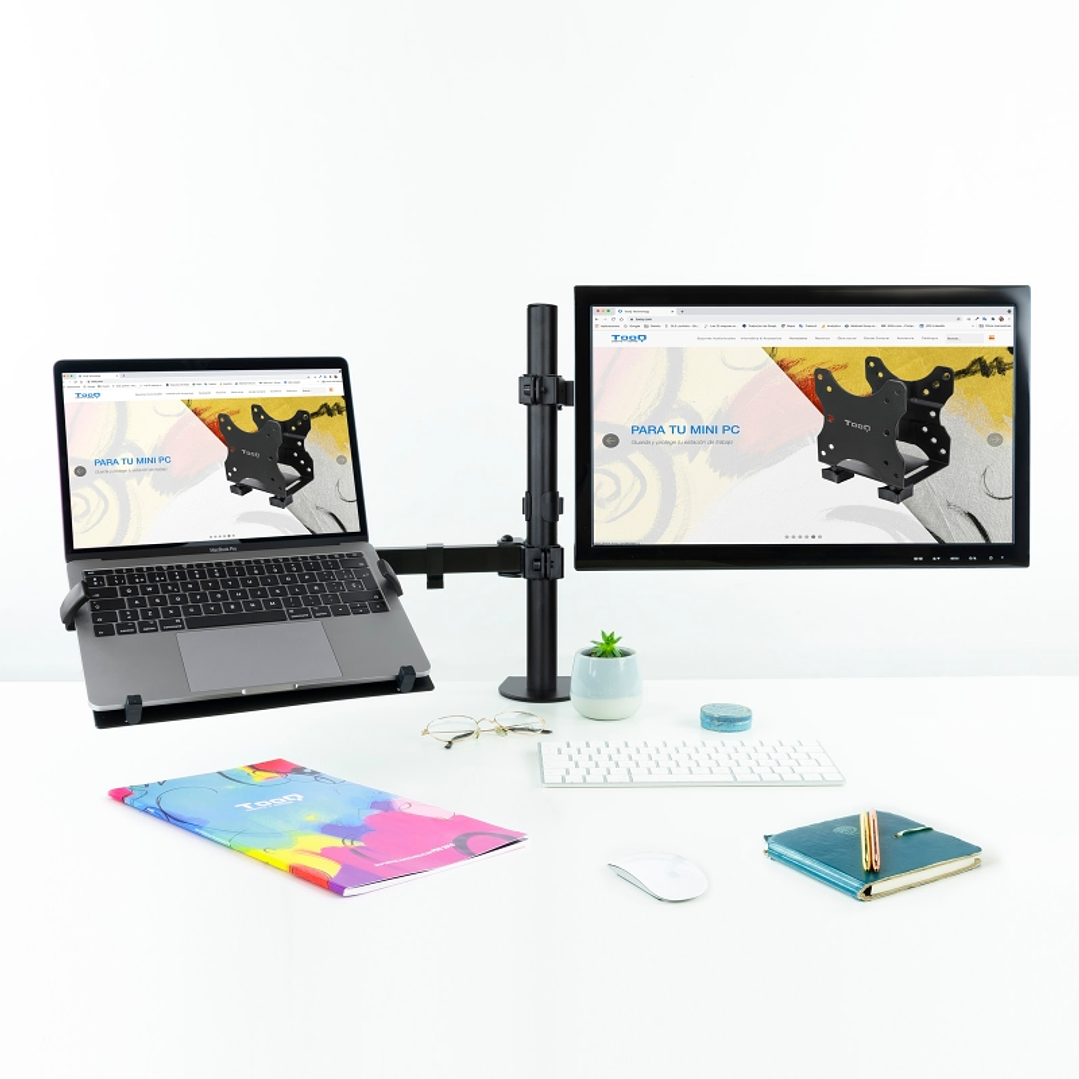 Tooq DB1200TN-B Soporte mesa monitor/portátil 3
