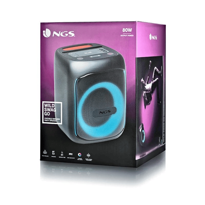 NGS ALTAVOZ PORTATIL BT-TWS-80W BAT-USB-AUXIN-TF 4