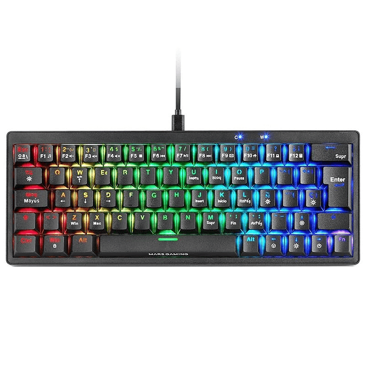 MARS GAMING TECLADO MECÁNICO RGB COMPACTO 60% 1