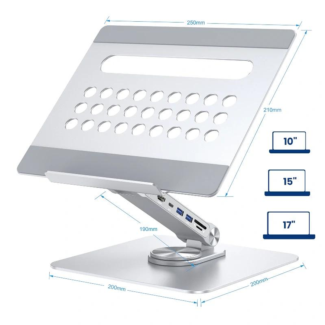 EWENT Soporte Giro 360º y DockingStation 7 en 1 2