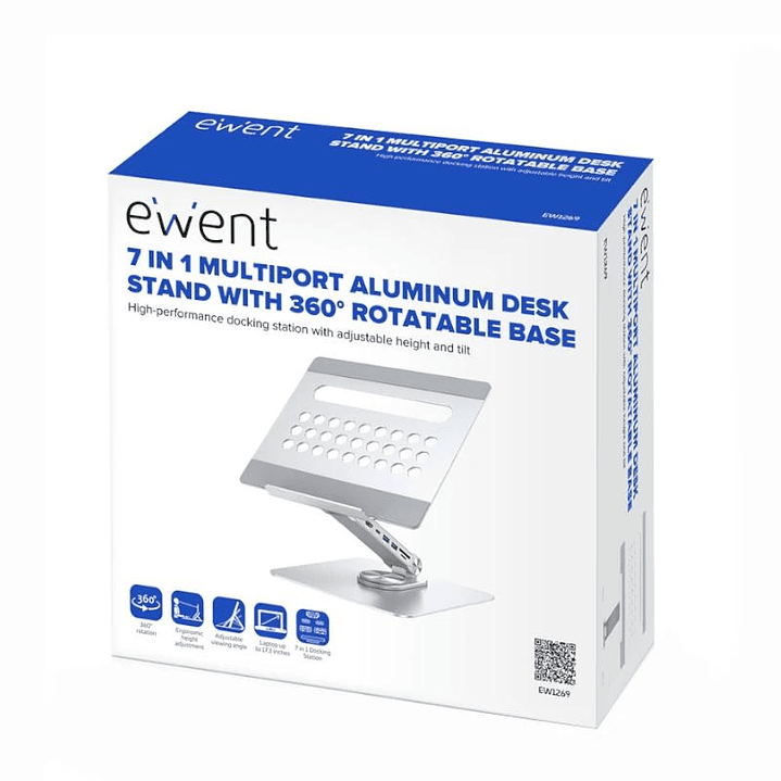 EWENT Soporte Giro 360º y DockingStation 7 en 1 3