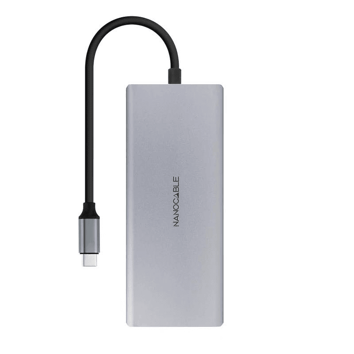 Nanocable Hub 12en1 USB-A/C+HDMI+DP+RJ45+TF+SD+AU 2