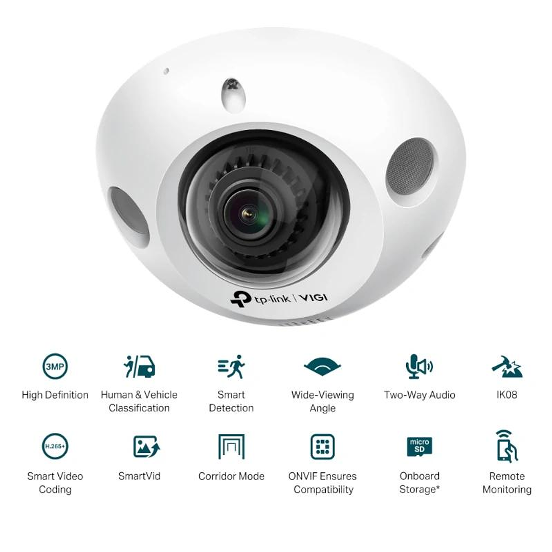 VIGI Cámara IP C230I Mini Dome 3MP Plástico IR 2.8 2