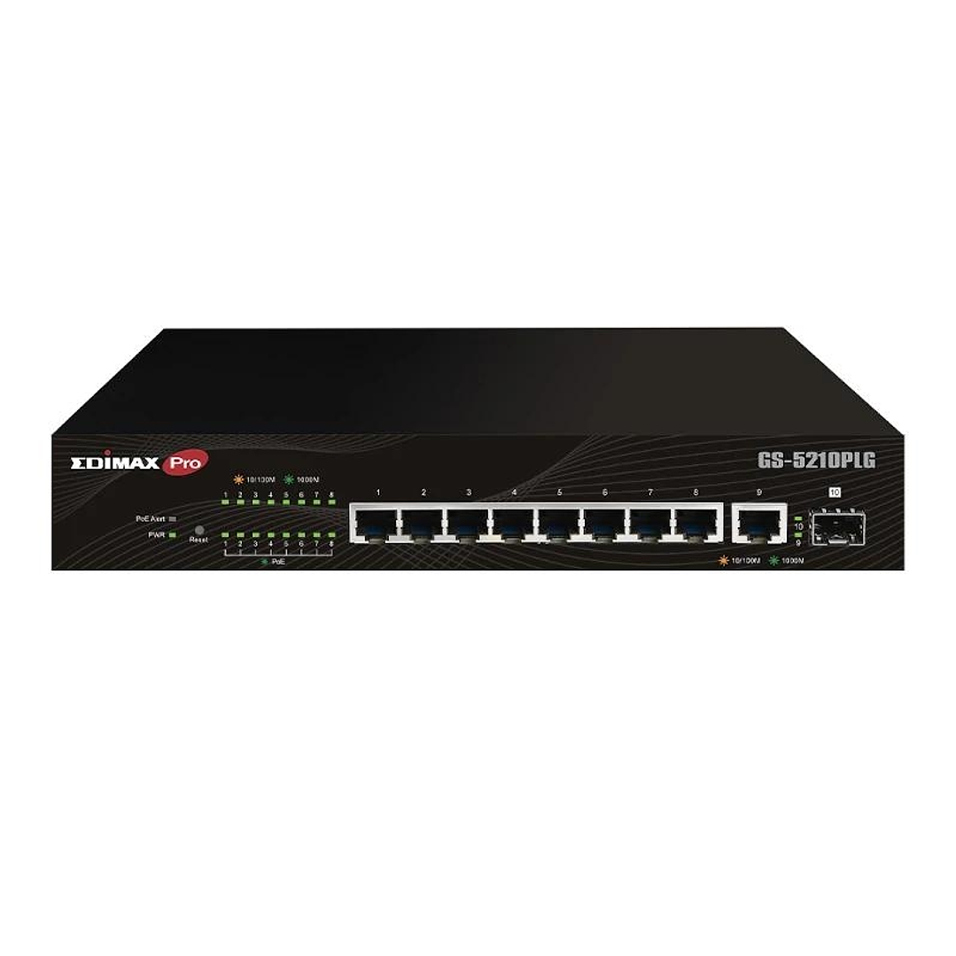 Edimax GS-5210PLG Switch 10xGbE LR PoE+ (1xSFP) 1