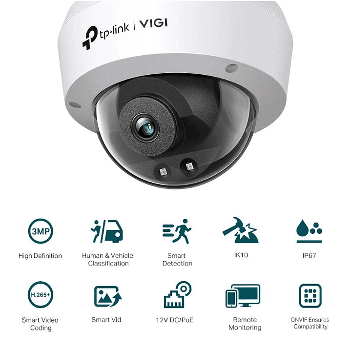 VIGI Cámara IP Domo C230I 3MP Plástico IR 4mm 2