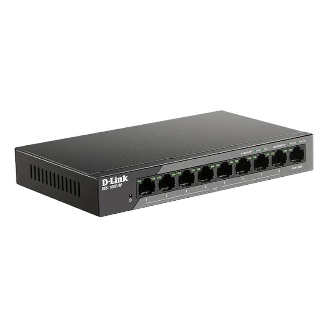 D-Link DSS-100E-9P Switch 9x10/100 LR PoE Surveill 2