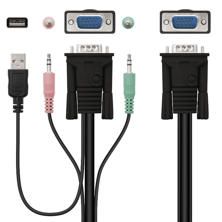 Nanocable KVM Switch VGA USB 1u-2PC+Cable 2