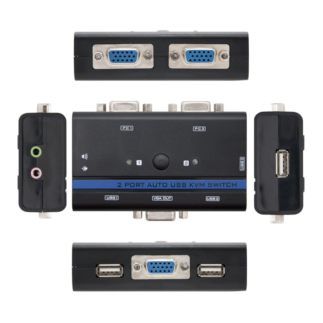 Nanocable KVM Switch VGA USB 1u-2PC+Cable 3
