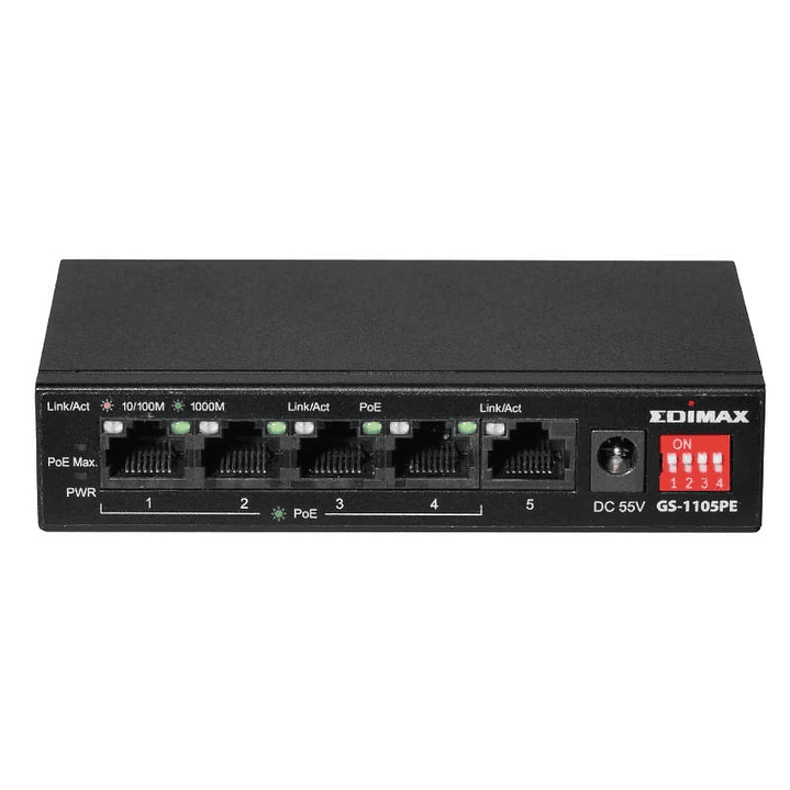 Edimax GS-1105PE Swithc 5xGbE (4PoE+) LR 1