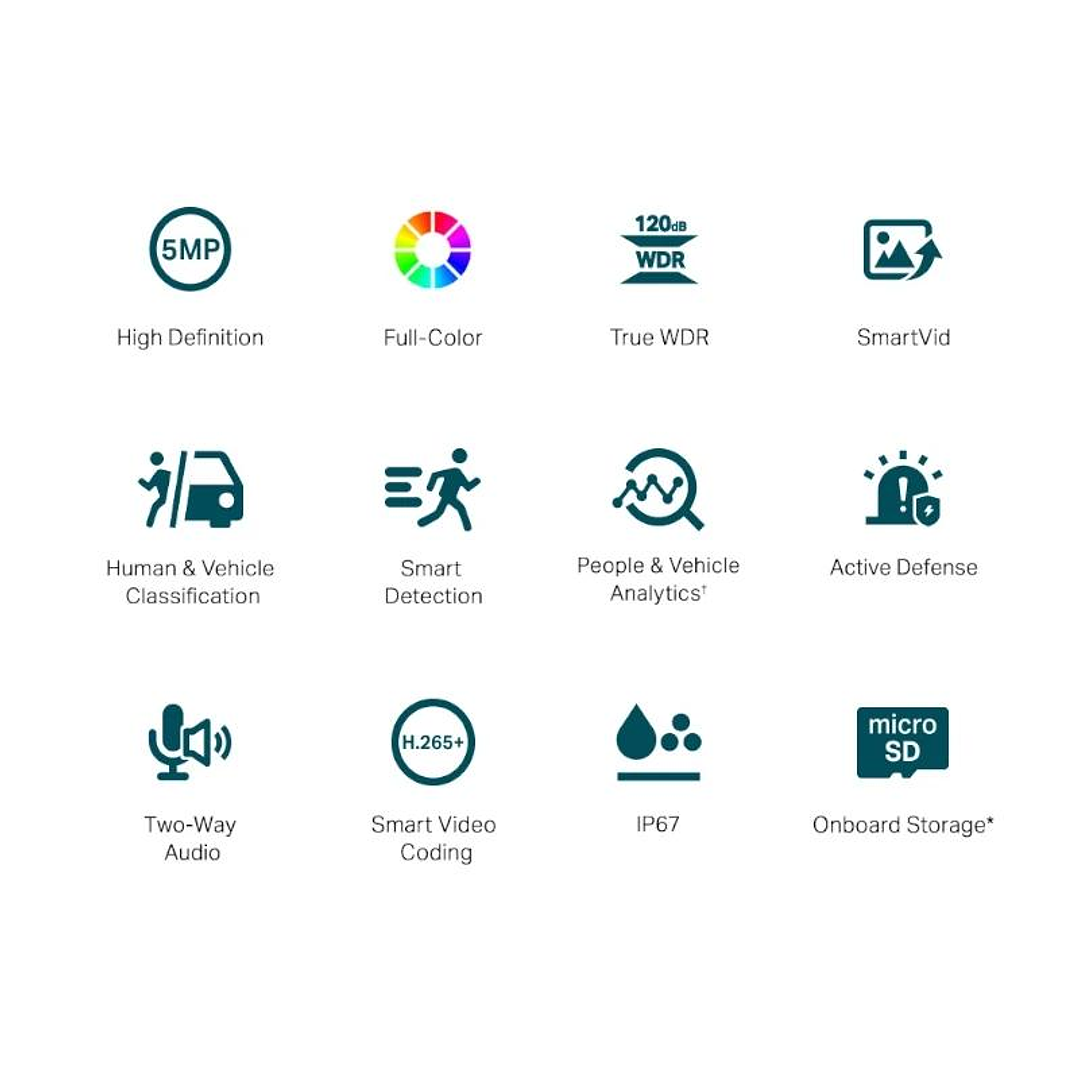 VIGI Cámara IP Bullet C350 5MP Plástico Full-Color 2