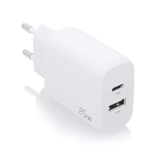Aisens Cargador USB-C PD3.0 USB-A QC3.0 25W Blanco