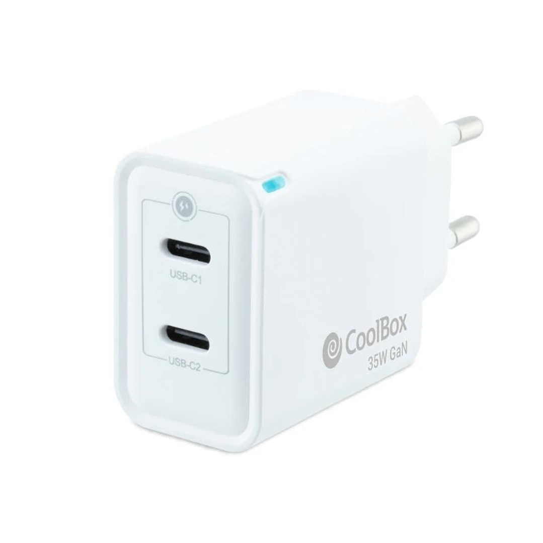 Coolbox Cargador Gan 35W USB-C/USB-C PARED 1