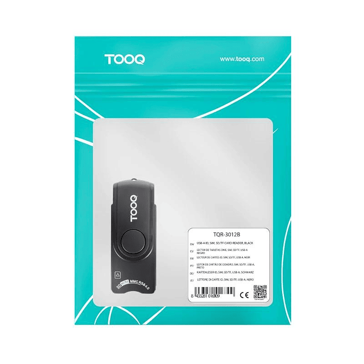Tooq TQR-3012B Lector DNIe, SIM, SD/TF, USB-A 2