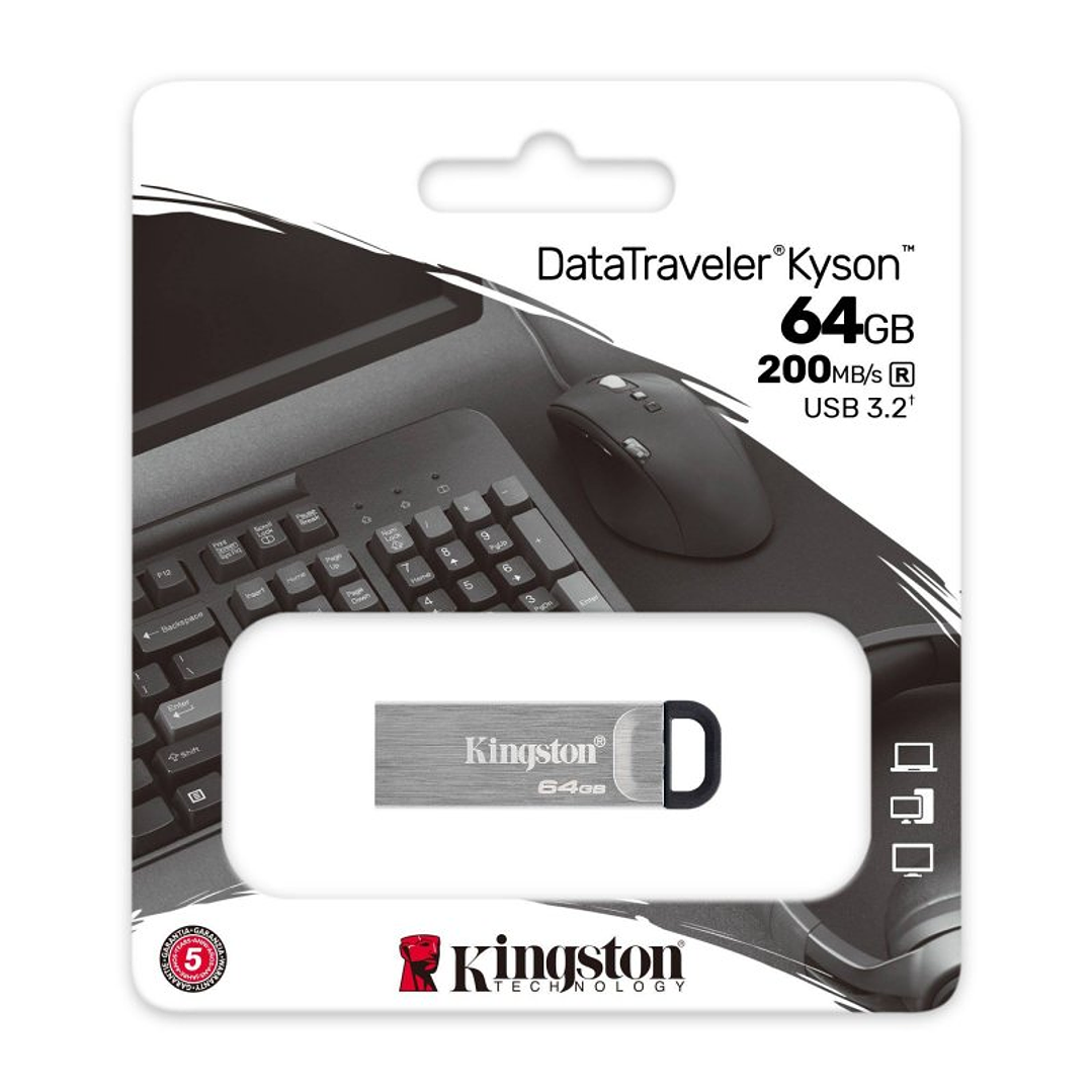 Kingston DataTraveler DTKN 64GB USB 3.2 Gen1 Plata 3