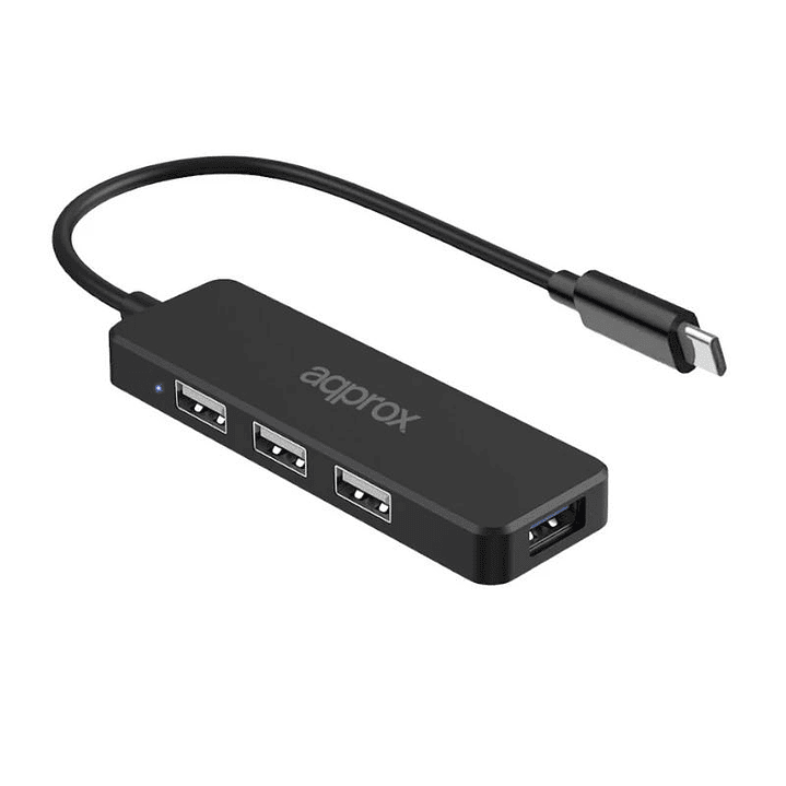 APPROX Hub USB Tipo-C 3USB 2.0 + 1Puerto USB 3.0 1