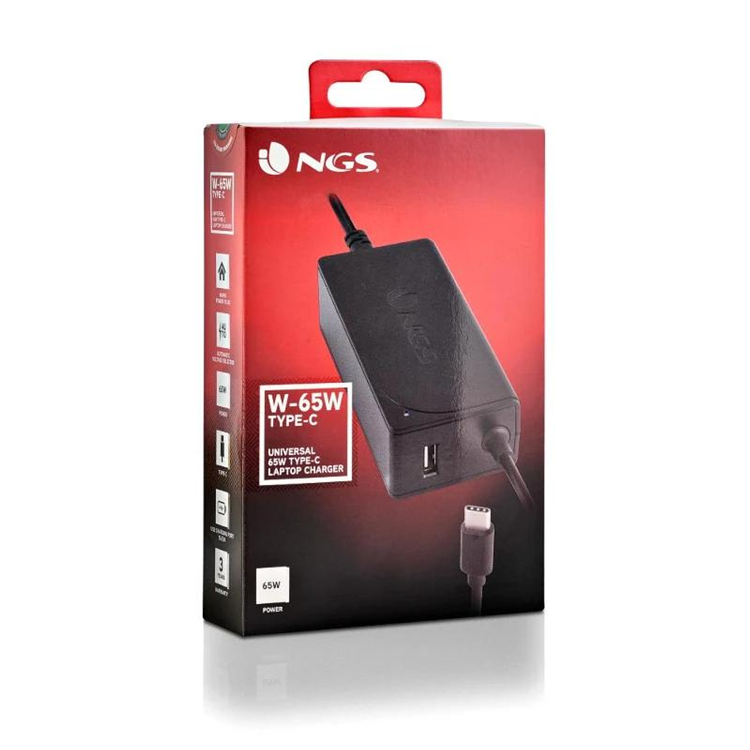 NGS CARGADOR PARA PORTATIL 65W USB C 20V/3,25A 4