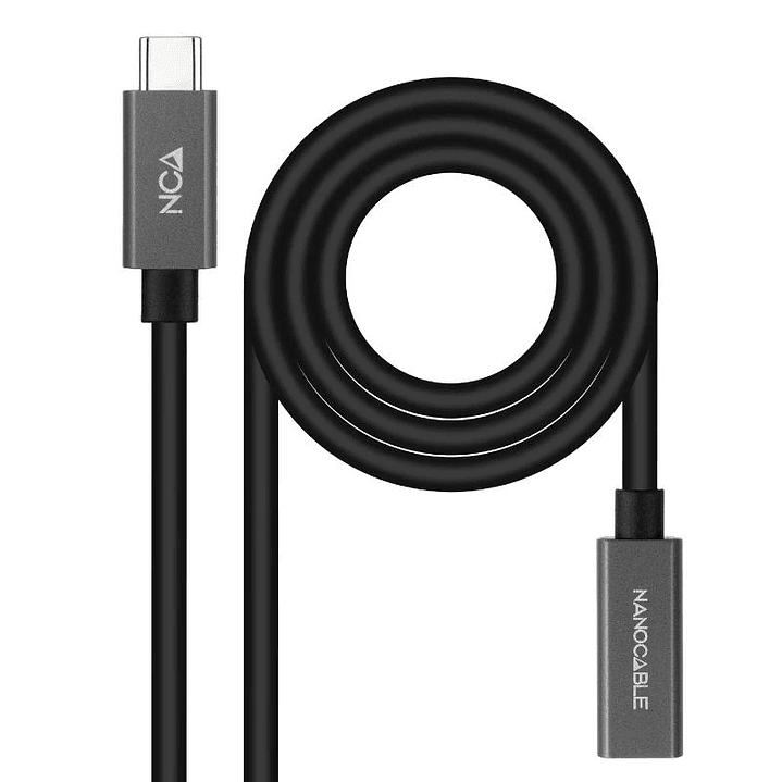 Nanocable Cable USB 3.2 Gen2 USB-C M/H 0,5 M Negro 1