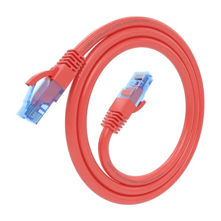 Aisens Cable RJ45 CAT.6 UTP AWG26 CCA Rojo 0.5m 2
