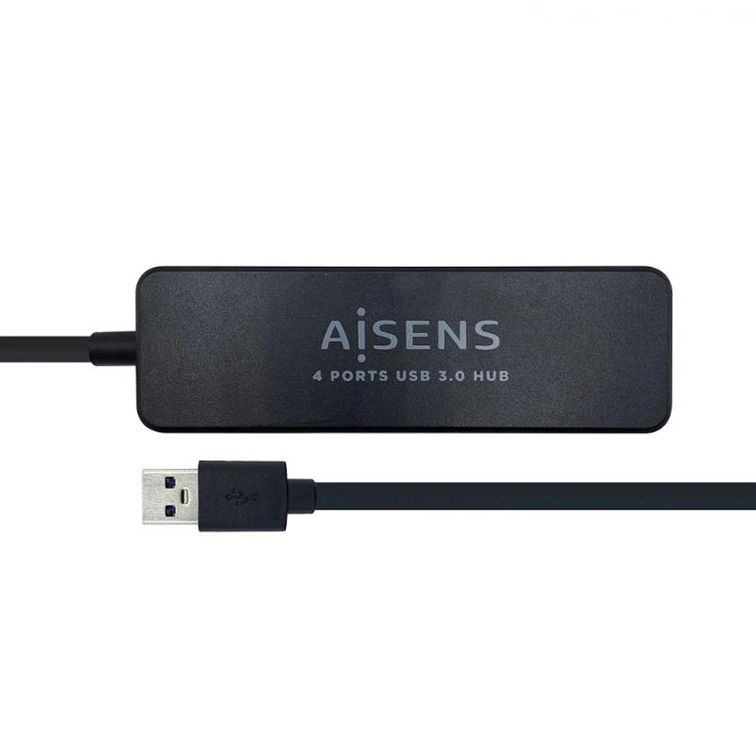Aisens Hub USB 3.0 tipo A/M-4xtipo A/H negro 30cm 1