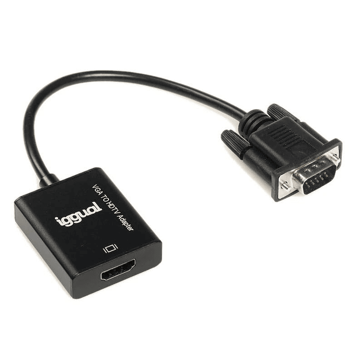 iggual Adaptador VGA a HDMI + audio + microUSB 3