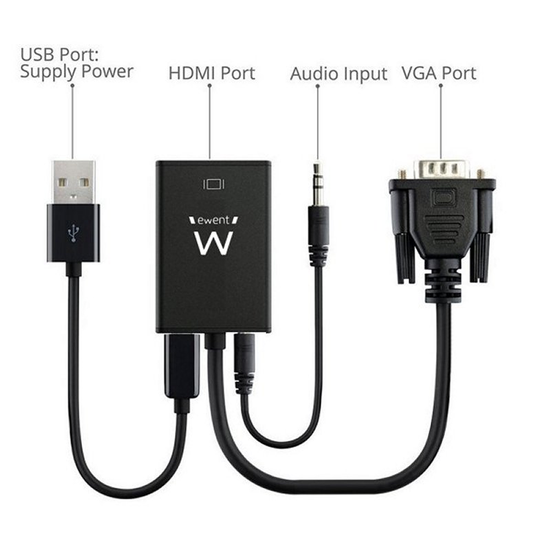 EWENT EW9866 Adaptador Vga/Hdmi con Audio 2