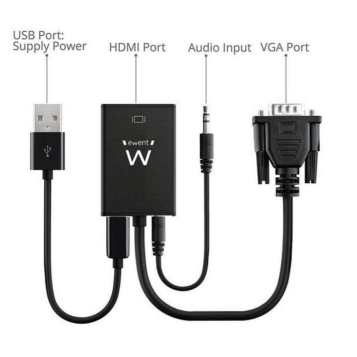 EWENT EW9866 Adaptador Vga/Hdmi con Audio 2