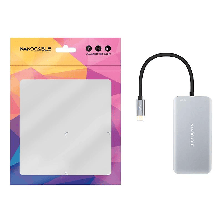 Nanocable Hub USB-C 3xUSB3.0+USB-C+USB-C PD 15cm 4
