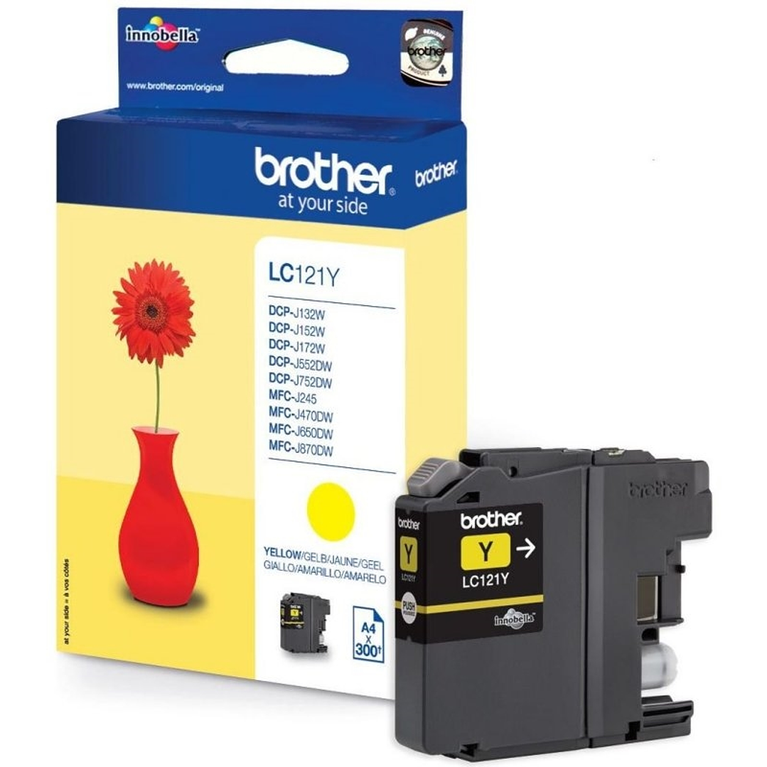 Brother Cartucho LC121YBP Amarillo Blister 1