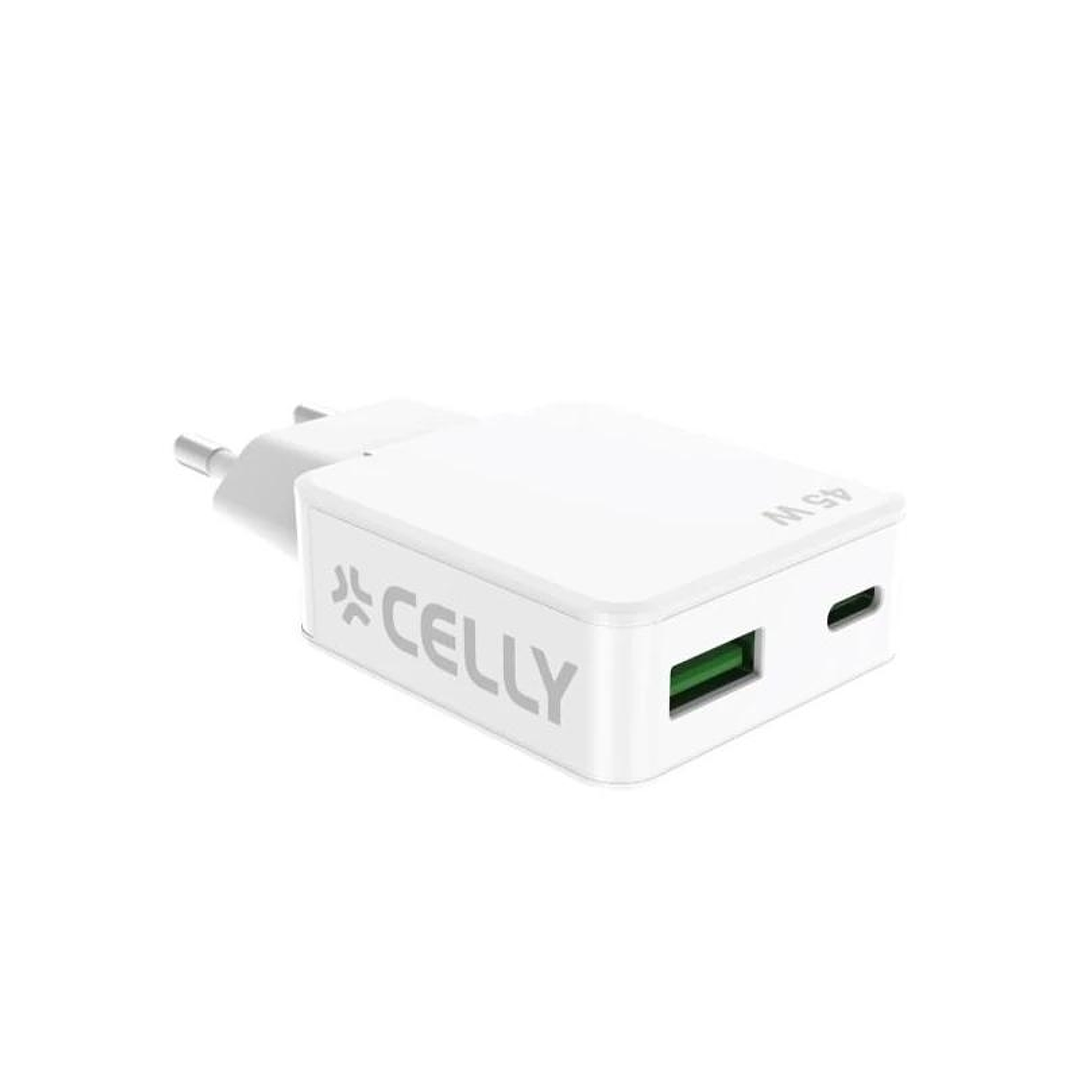 Celly Cargador  1 Usb-C 1 Usb- A 45w 1