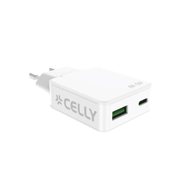 Celly Cargador  1 Usb-C 1 Usb- A 45w 1
