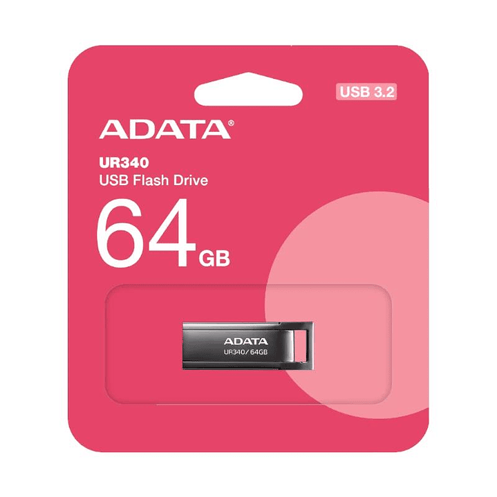 ADATA Lapiz USB UR340 64GB USB 3.2 Metal Black 4